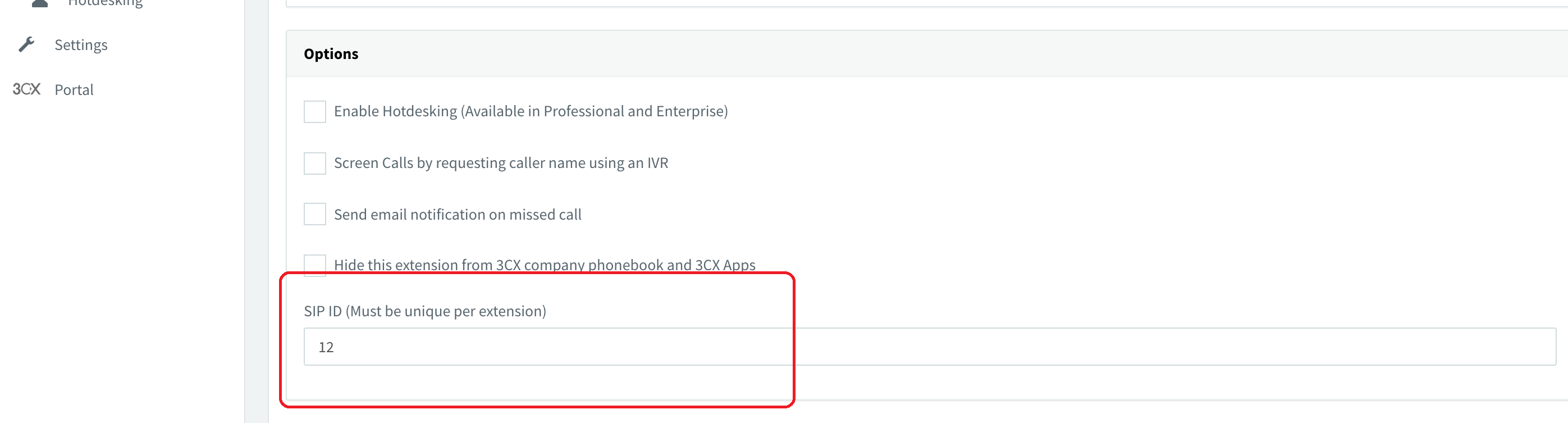 3cx-sip-id-user-based
