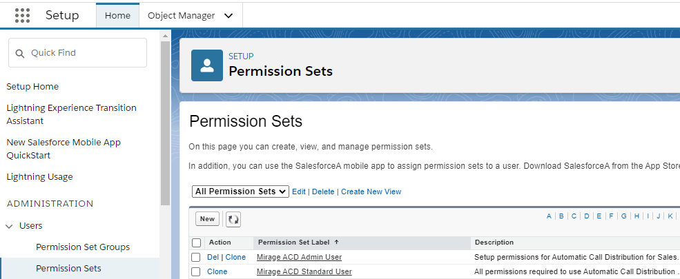 Permission sets