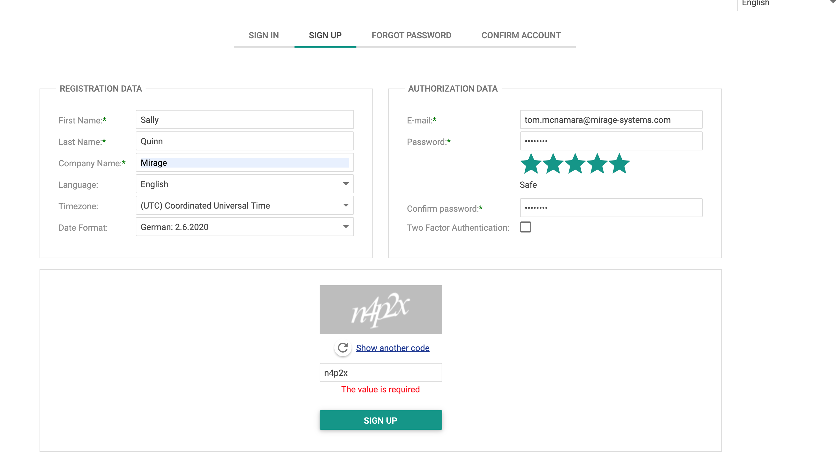 signup