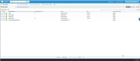 Service Cloud Console - Main Screen