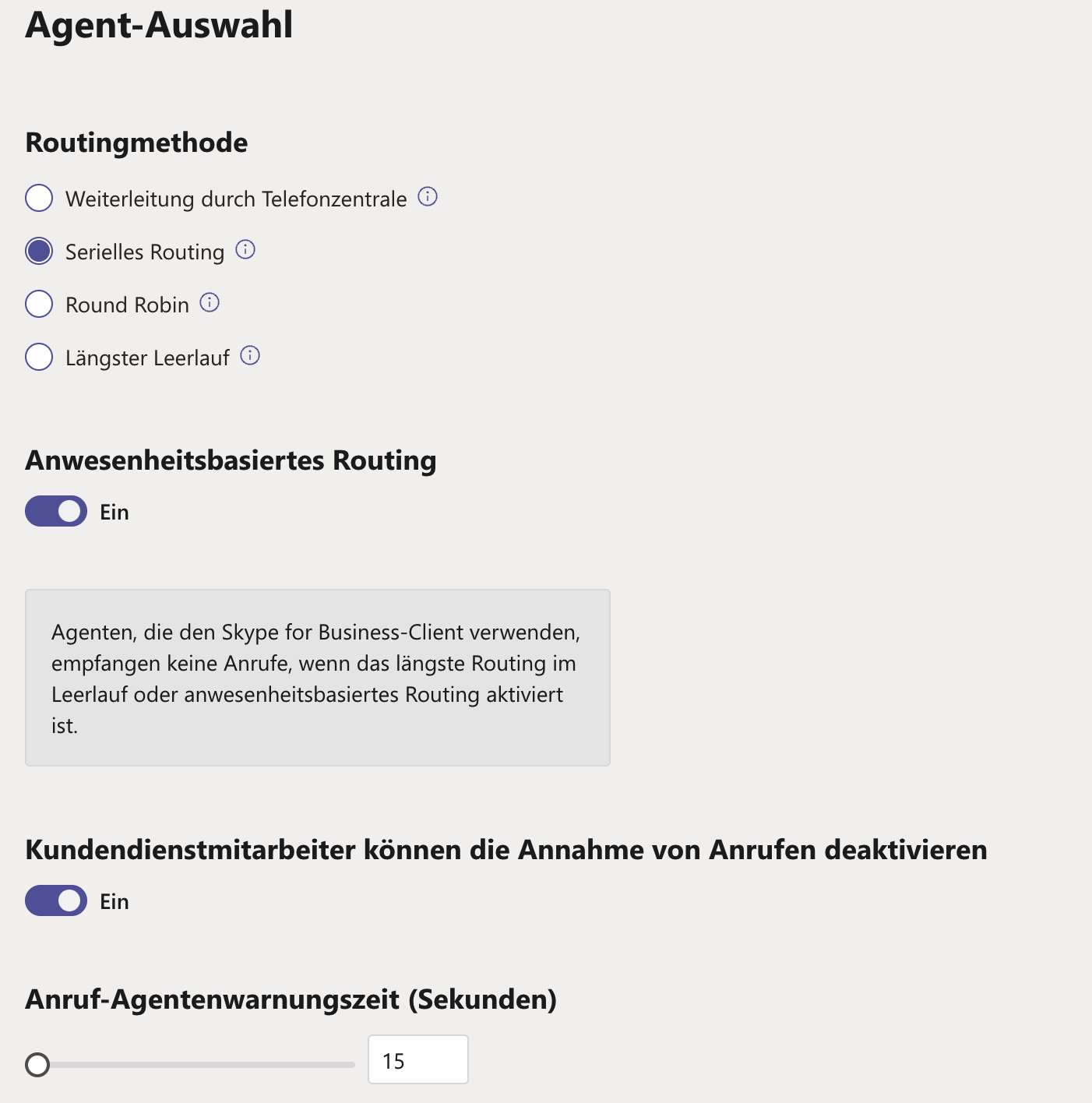 queue-agent selection