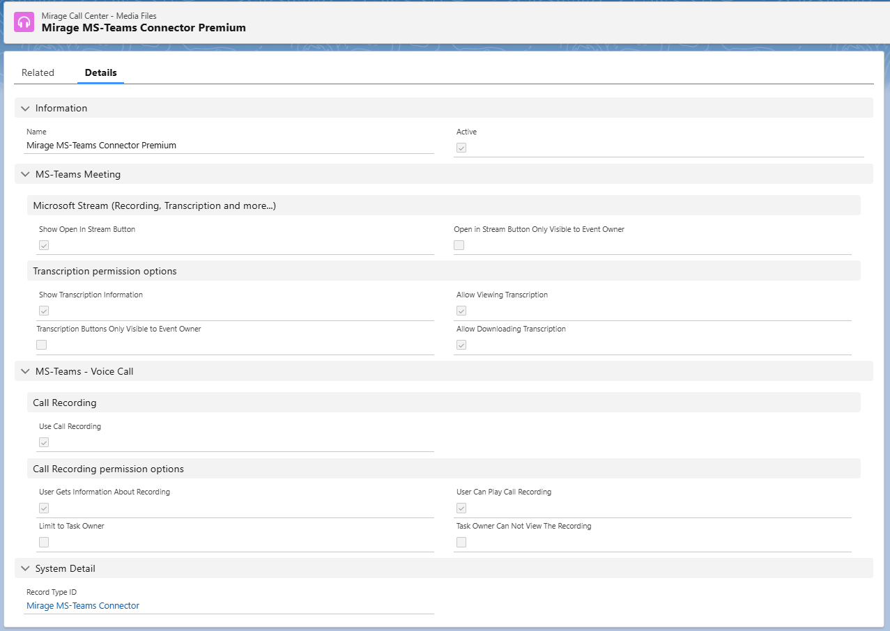call center configuration-media files