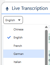 live-transcription-language