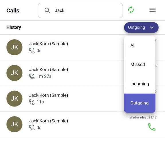 Teams-Add-in-mobile-history-filter