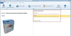 Select a recently used project